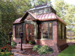steampunktendencies:    The Metzlers’ greenhouse   via Victorian House 