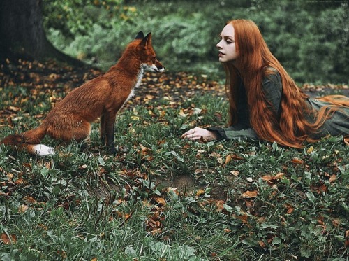 drxgonfly: Girl and Fox (by Alexandra Bochkareva) Photographer’s Facebook | ВКонтакте | Instagram