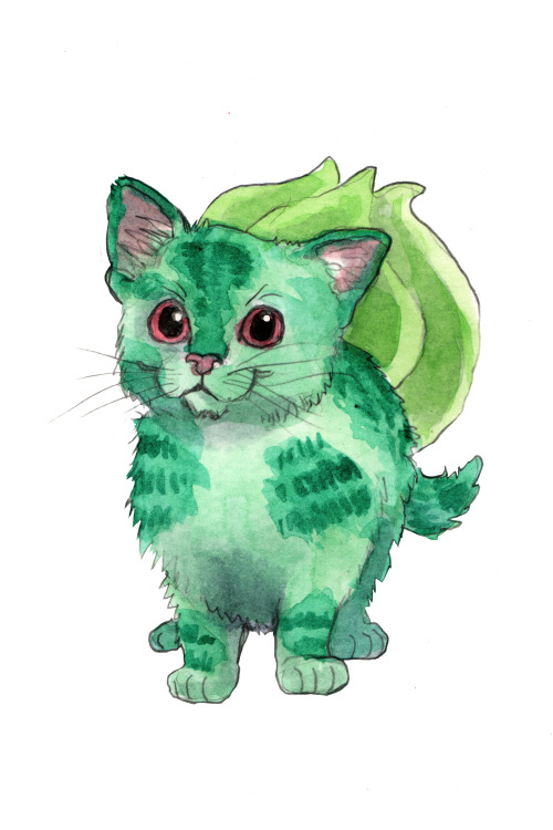 theonicole:  Starter Pokekittens! Drawn wrong-handed because my dominant hand went NOPE five days be