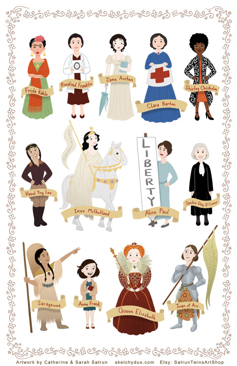 catherineandsarahsatrun:March is Women’s History Month, so we’ll be sharing our history artwork thro