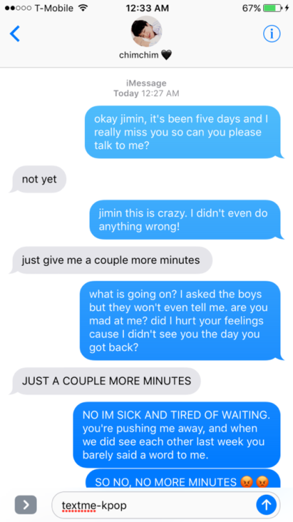 bts texts :: you and jimin are best friends but he likes you