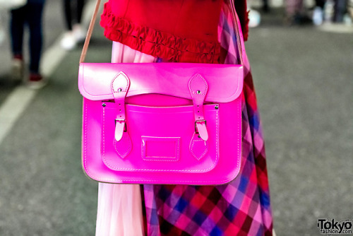 tokyo-fashion:Japanese vintage shop staffer Maimai on the street in Harajuku wearing a colorful look