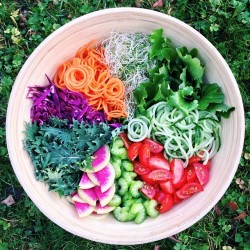 Eat-To-Thrive:  Rainbow Salad Bowl Deliciousness! Baby Kale, Baby Romaine Lettuce,