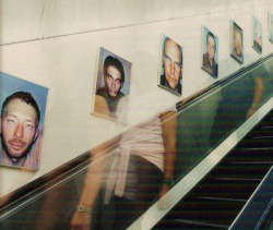   Radiohead adorn the walls of London’s bank tube station, 2000.  