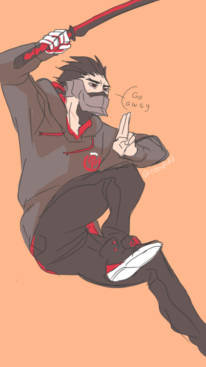 nondidd:doodled a Genji on my phone on medibang >:^O