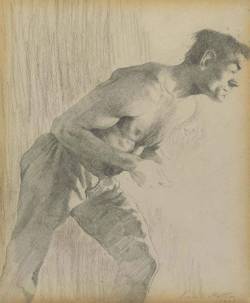 Joseph Stella (American, 1877-1946), Stoker, 1908. Pencil on paper, 8½ x 7½ in.