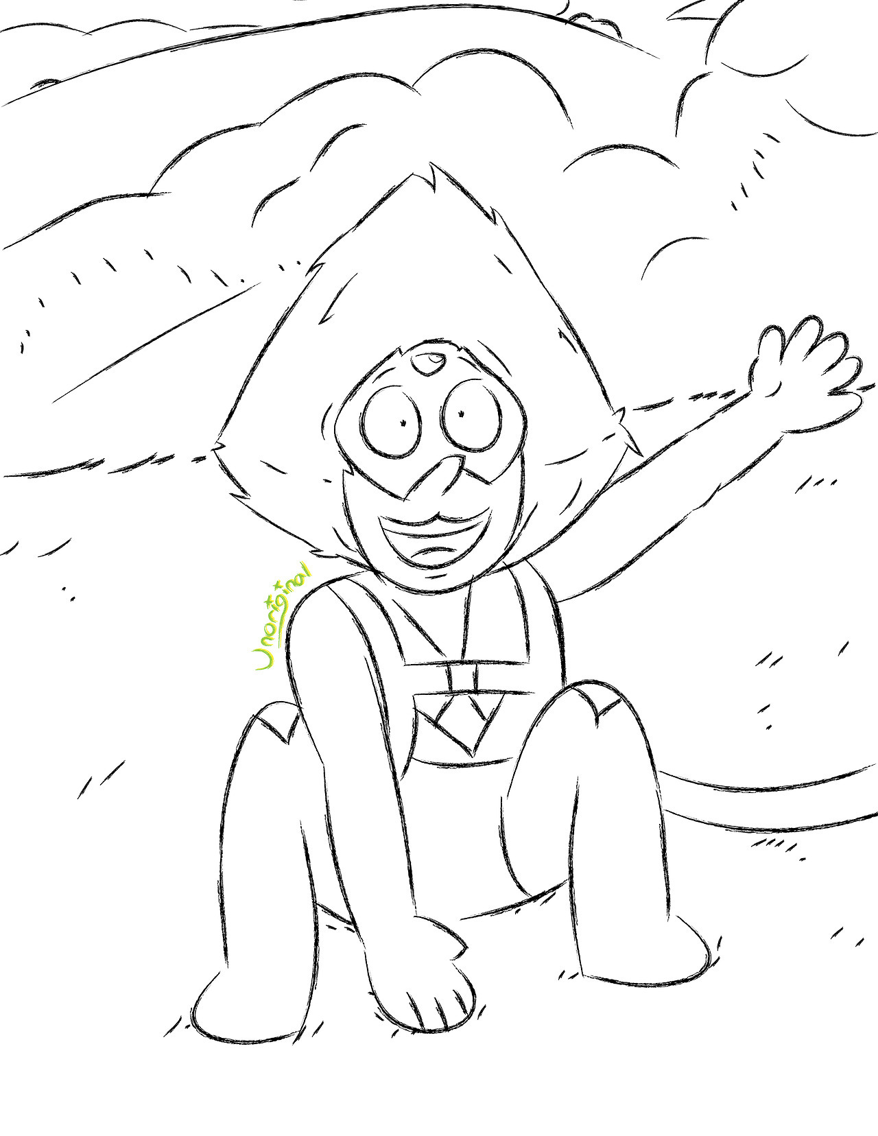 “Amethyst! Hi! Hi! Amethyst!”Another quick sketch of peridot just because I was