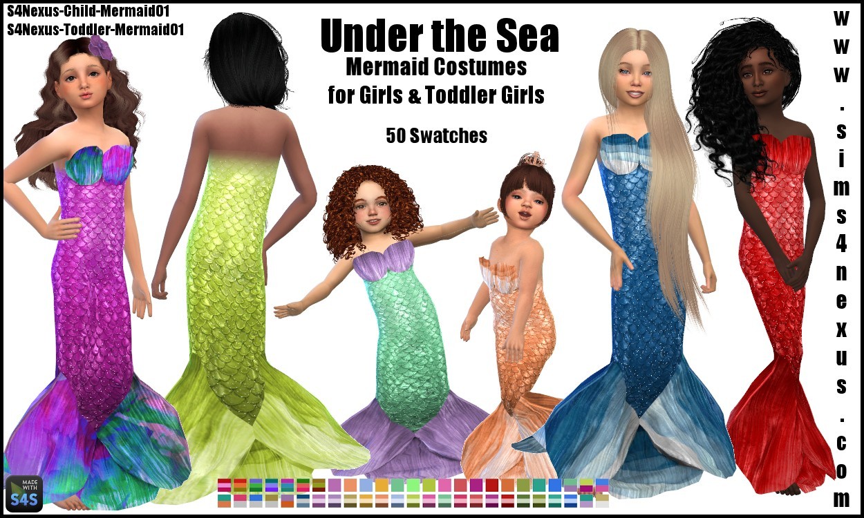 sims4nexus: Under the Sea -Mermaid Costumes for... | love 4 cc finds