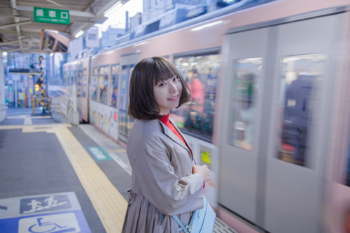 tokyophotolife: title:こなみん♥世田谷線＜若林駅編＞(Konamin loves Setagaya-line&lt;Wakabayashi station edition&gt