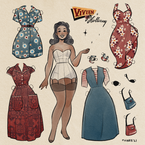  I’m gonna do a little series of paper dolls with wardrobes from my favourite repro brands ✨ F