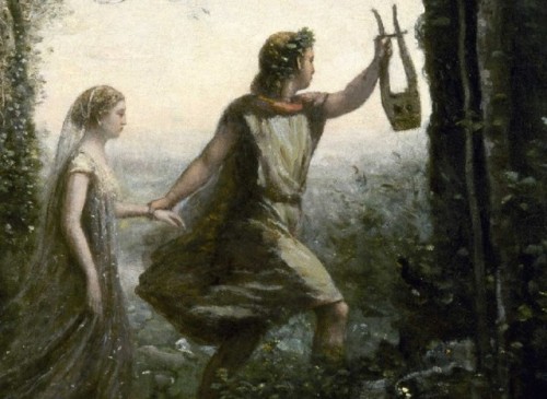 historyfilia:Orpheus Leading Eurydice from the Underworld (details)by Jean-Baptiste-Camille Corot