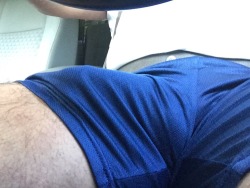 prettyricky8:  Bulging and precumming while driving  Nice bulge, and tasty precum, Mmmmm.