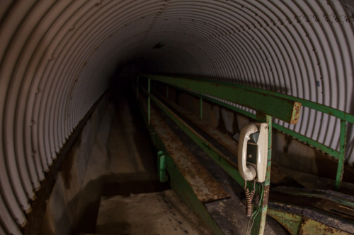 Underground ski lift for an artificial ski slope in at a forgotten sports park in Japan. You were ab