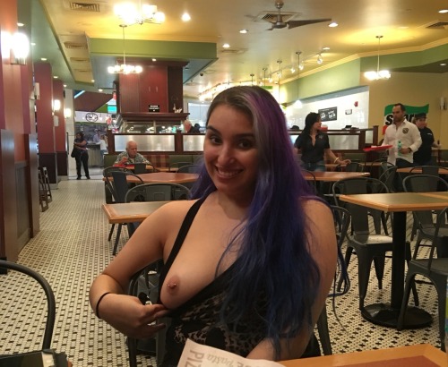 oneboobexposed: Hi my names Nancy Miami.. I’m a public slut … I love flashing… follow and reblog me 