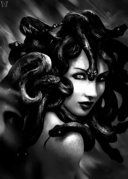 whitesoulblackheart:  Medusa by Rafael Sarmento © (Please leave credit … Ƹ̴Ӂ̴Ʒ) 