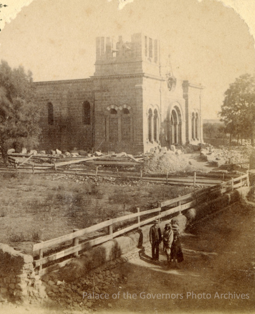 Construction Of St. Francis Cathedral, Santa Fe, New Mexico Photographer: William Henry Jackson Date:
