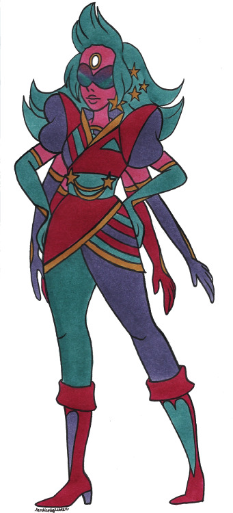 sentientglitter:  Pilot Alexandrite.  Fun fact: This is the first time I’ve ever drawn her.   The rest of the pilot redesign series: Homeworld Gems Opal, Malachite, Ruby, and Sapphire Connie, Mayor Dewey, and the Cool Kids Greg, Rose, and Rainbow