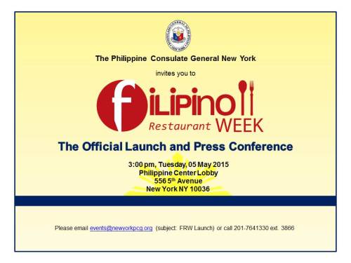 HELLO NEW YORK CITY!Kick off summer with the first annual Filipino Restaurant week! From May 11 - 23