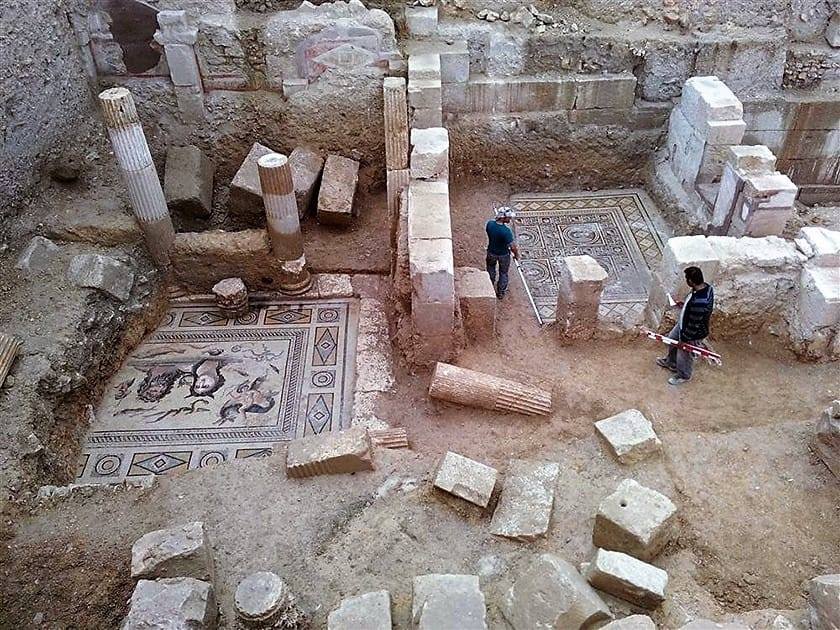 ancientorigins:The excavations underway in the House of the Muses,in Zeugma, Turkey.