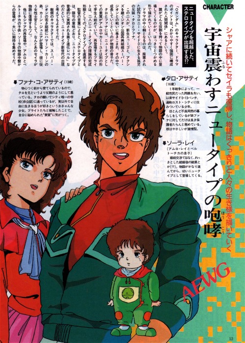 animarchive:  OUT (03/1986) - Mobile Suit O Gundam: Hikari no Newtype, a hoax story detailing a sequel to Mobile Suit Zeta Gundam. More information here.