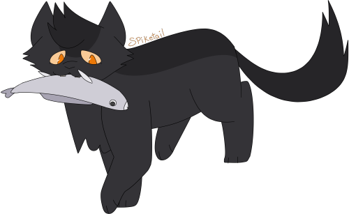 [Image Description: A digital drawing of Spiketail from the Warrior Cats book Mapleshade’s Vengeance