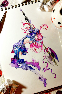 kidura:    Tantivy! ~ Dragon mom Cherche on the offensive ☆…at full sass ξ( ¬‿¬ )ง     Watercolour on 200gsm 