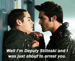 hoechlinth:   Since it doesn’t look like anyone’s getting arrested today what do you say we put sex back on the table?  Sterek AU: Stiles is excited to finally get to do some real undercover work. All he has to do is seduce a man into agreeing to