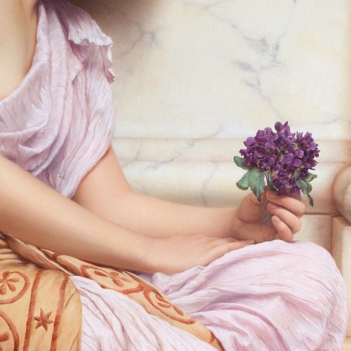 a-little-bit-pre-raphaelite:John William Godwarddetails of Violets, Sweet Violets, 1906 Ismenia, 190