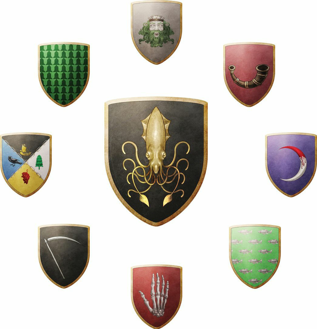 nobodysuspectsthebutterfly:  The World of Ice and Fire - The arms of the Great Houses