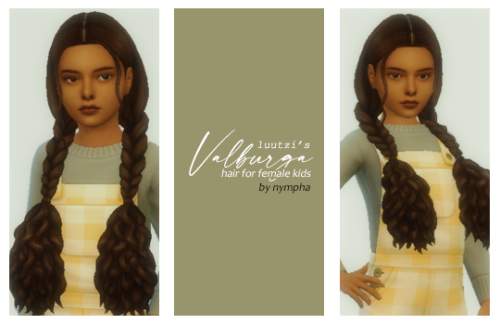 nnymphalidae: Luutzi’s Valburga Hair for female kids - conversion by @nnymphalidaeHi Everyone!