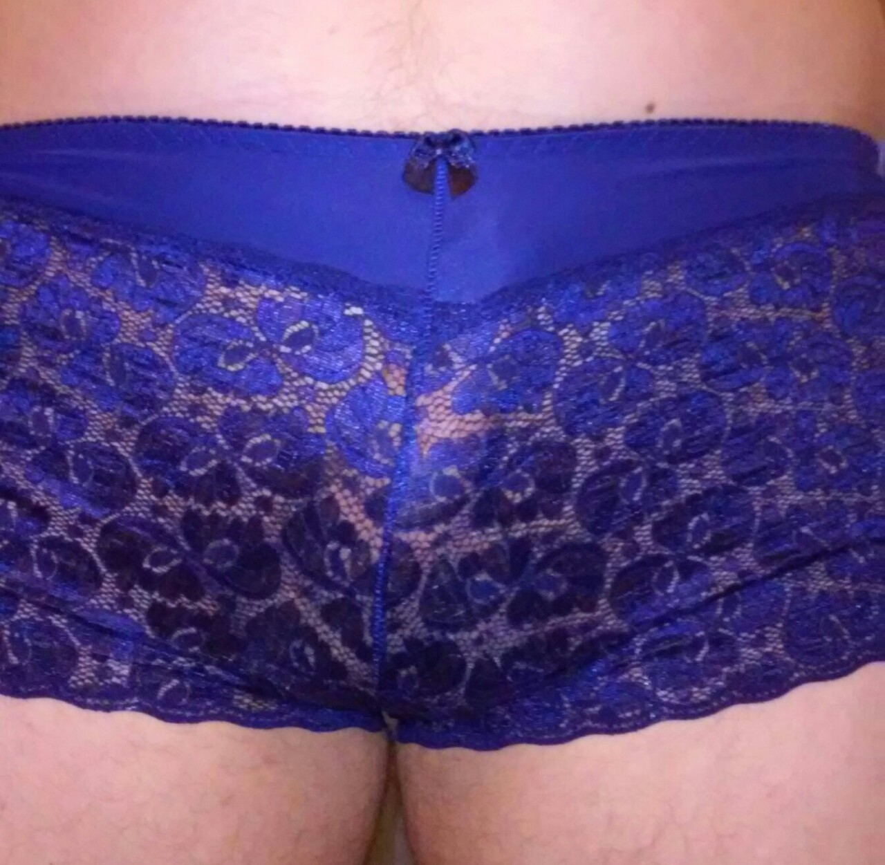 tattedcouple:  Mr playing in wifes panties… 