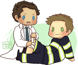 vinnie-cha:  Just a normal day for Firefighter!Dean