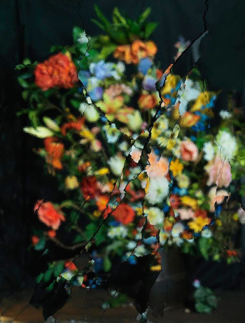 culturenlifestyle:  Lush Flower Bouquet Reflected on a Broken MirrorIsraeli photographer Ori Gersht creates a psychedelic photography series, which includes an unconventional tool: a broken mirror. Entitled, On Reflection, the series uses plastic and