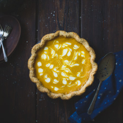 Sweetoothgirl:  Pumpkin Buttermilk Pie With A Crème Fraîche Swirl {Gluten-Free}