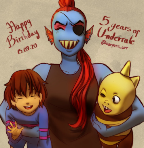 On September 15th, it was 5 years since the launch of Undertale, and I could not help doing a fanart