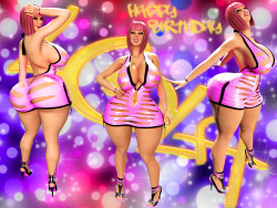 supertitoblog:  Happy Birthday Lola I almost forgot about post this, getting carried away making more scenes of Lola. This dress is her birthday gift for me. She looks very sexy in that dress she’s having a fun night with friends tonight with Zana,