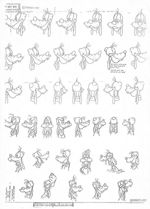 How to draw Goofy: ten model sheets from various eras with turnaround models, poses, tips and tricks