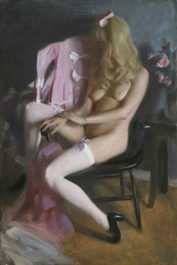 artbeautypaintings:  Undressed blonde - Nick Alm 