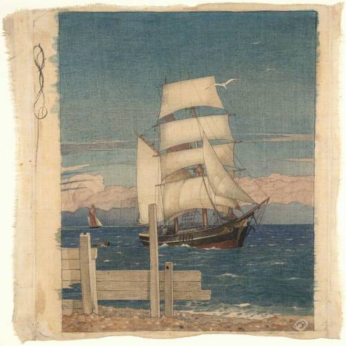 iamjapanese:Maxwell Ashby Armfield（British, 1882-1972）Ships Come Sailing　watercolour on paper  30 x 