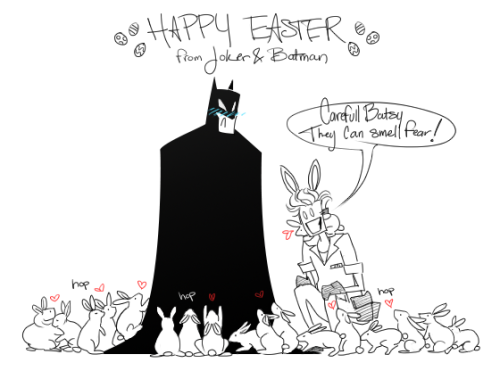 I got Batsy some cute little fluffy pet bunnies for Easter!...