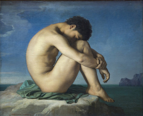 Hippolyte Flandrin - Jeune homme nu assis (1855)