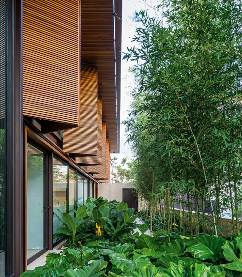 {Jacobsen Arquitetura creates a sense of coziness, despite the grand proportions and volumes in this