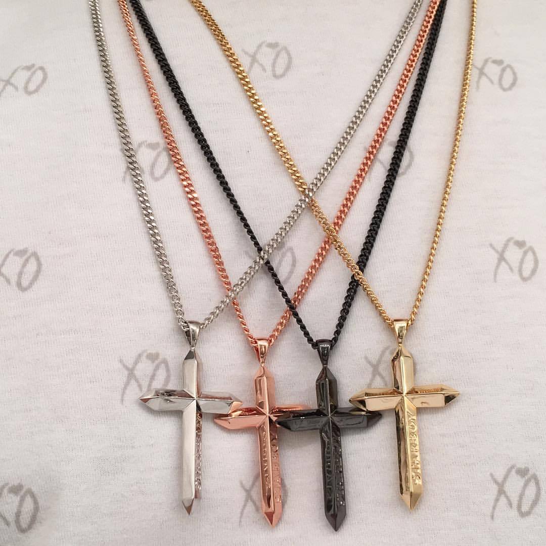 Cross Necklace (Two Tone - Silver / Black)