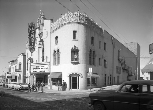 pogphotoarchives:Greer Building and Lensic Theater, San Francisco Street, Santa Fe, New MexicoPhotog