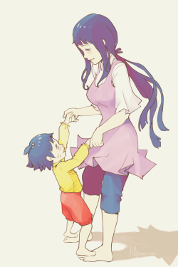 charu-san:  Dance with Okaa-chan Himawari &amp; mama HinataFor some reason I’m not seeing enough Hinata+Himawari bonding fanarts.I was listening to this song when making this:Little Song