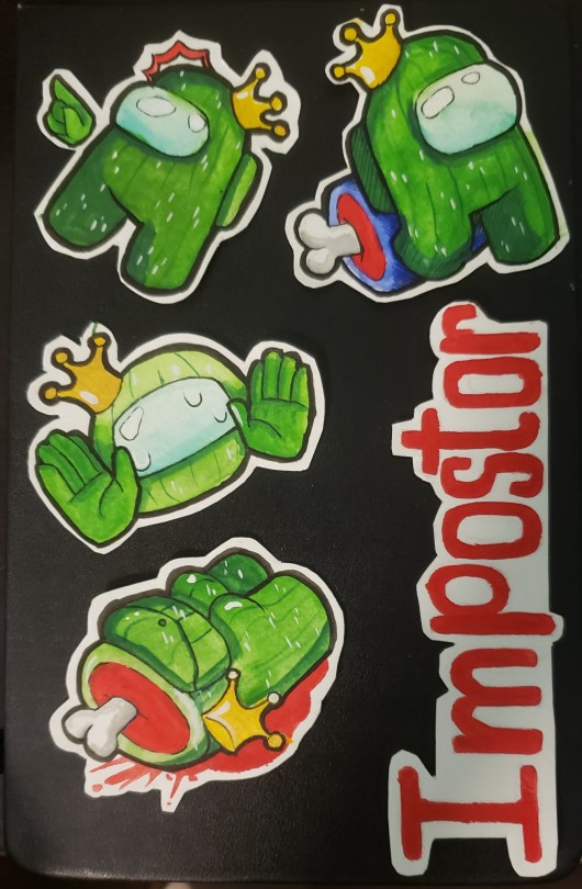 Here Are Some Among Us Cuttouts I Made For My Brother's Birthday. He Wont Let Me Show Them To Him Till