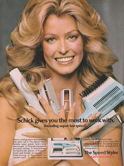 justseventeen: November 1973. ‘Schick gives you the most to work with. (including super-fast speed)