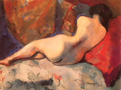 dappledwithshadow:  Nude on a Red CushionHenri