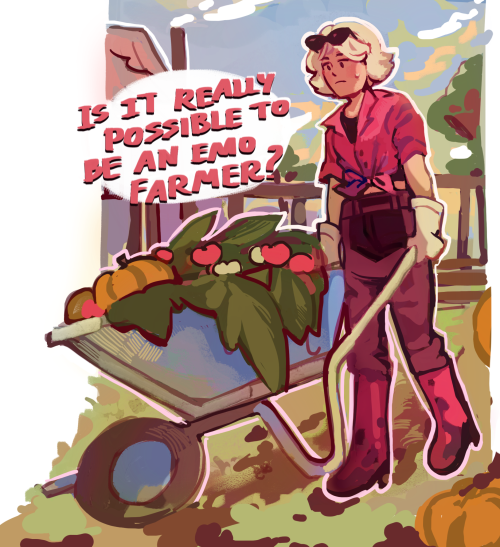 A Silly Commission For My Bestie. It's Them. They Are The Emo Farmer. The Boots With Heels Will Stay