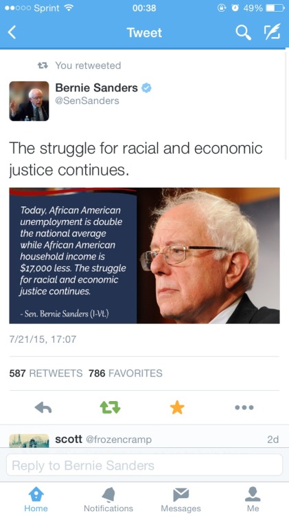 bernie-sanders2016:reverseracism:africanrelic:crazyykenziee:SHOUT OUT TO 2016 PRESIDENTIAL CANDIDATE